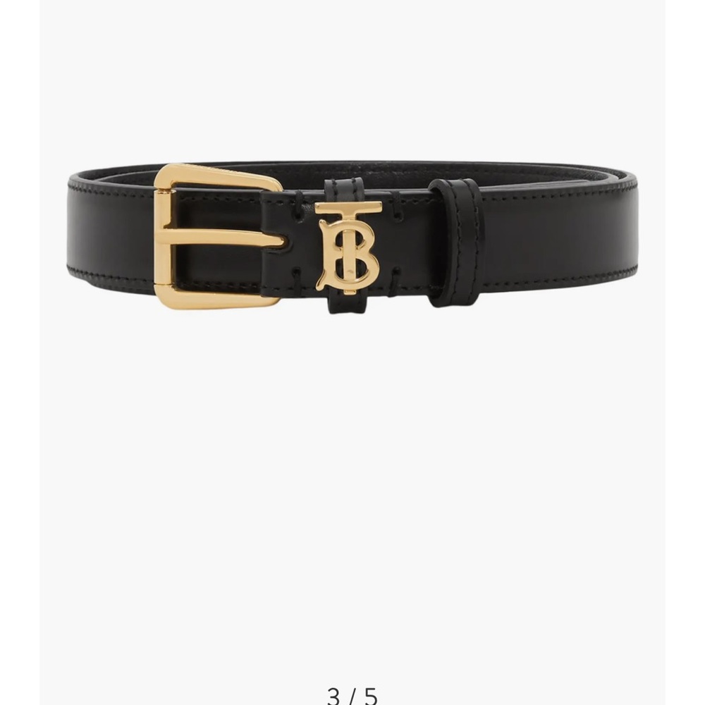 BURBERRY Monogram Calfskin Leather Belt size small